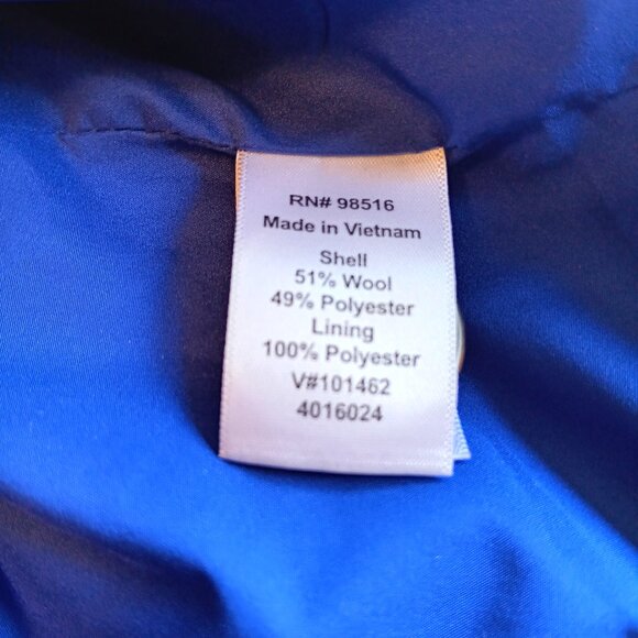 Coldwater Creek Royal Blue Pea Coat - Picture 4 of 4